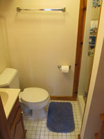 The Bathroom  in Cottage #3 at Crown Point Resort in Stoughton, Wisconsin Lake Kegonsa