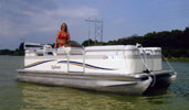 Pontoon Boat at Crown Point Resort on Lake Kegonsa