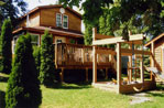 Swing-slide-sandbox at Crown Point Resort on Lake Kegonsa